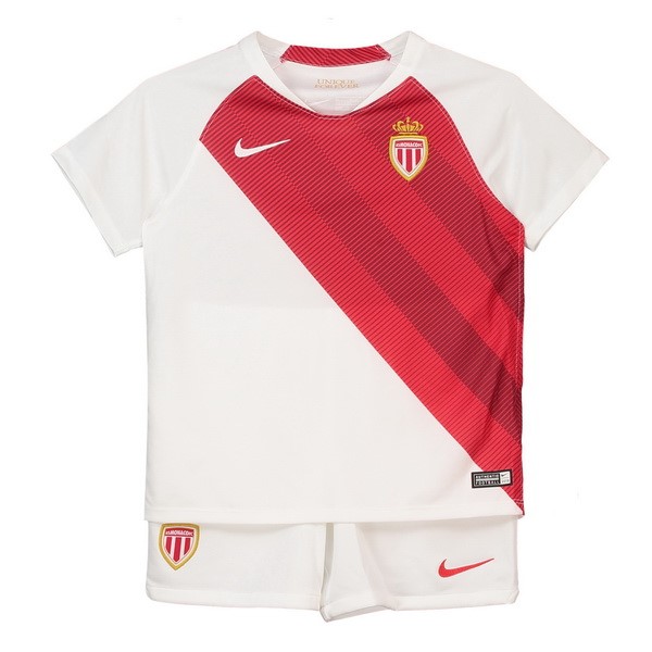 Camiseta AS Monaco Primera equipo Niños 2018-19 Blanco Rojo
